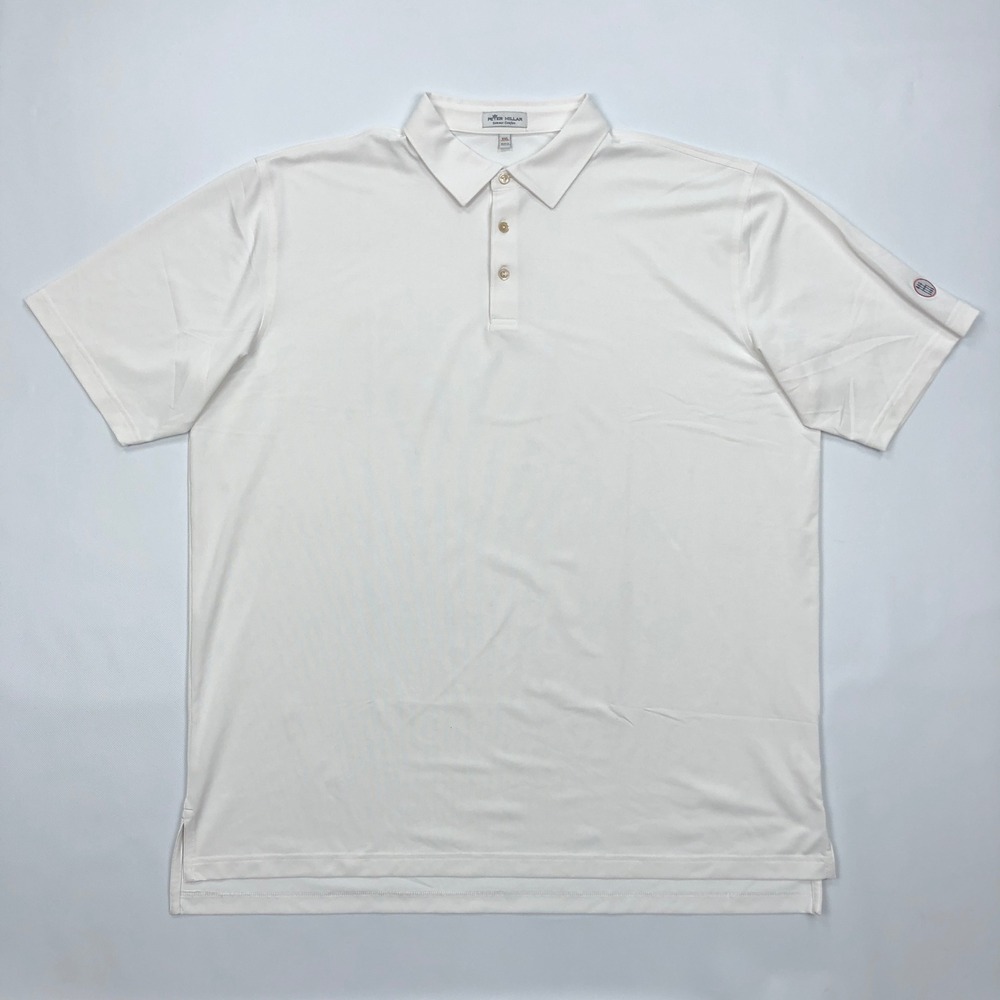 Peter Millar Summer Comfort White Polo Shirt XXL AAG Anderson Auto 1955 Mesh